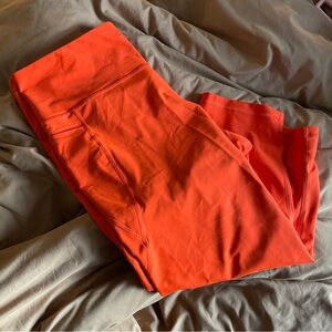 Women’s Old Navy Active Go-Dry High-rise Electric Orange Yoga Leggings - BRIGHT